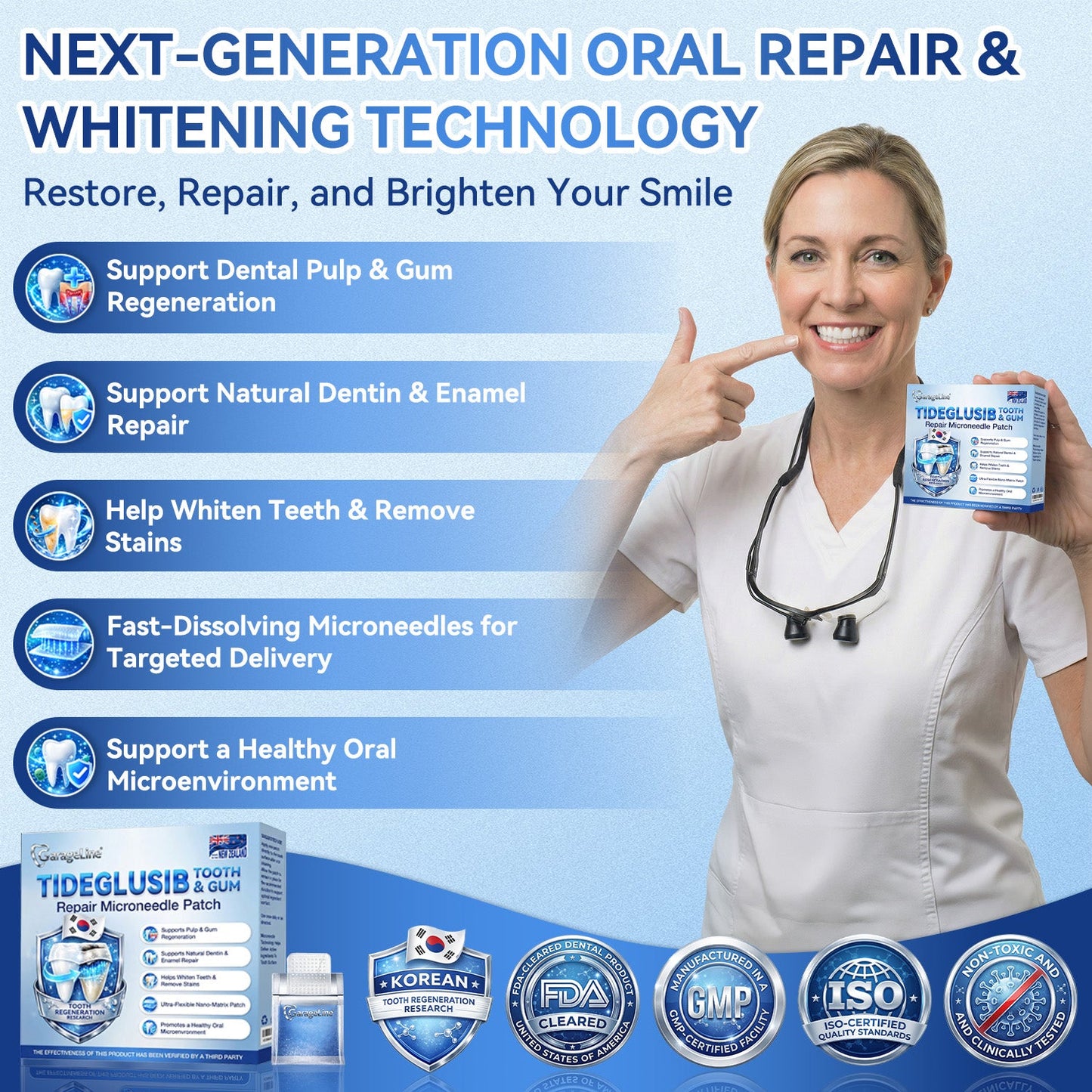 GаrаgеLіnе® 🇳🇿🦷 Tideglusib Fast‑Dissolving Tooth & Gum Repair Oral Strips 😁 (Supports tooth repair and helps relieve gum discomfort and other common oral concerns)