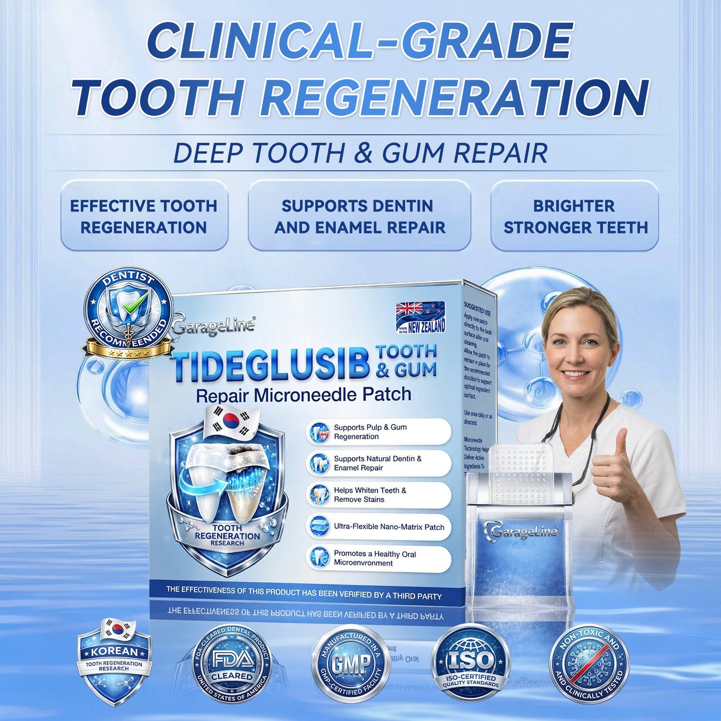 GаrаgеLіnе® 🇳🇿🦷 Tideglusib Fast‑Dissolving Tooth & Gum Repair Oral Strips 😁 (Supports tooth repair and helps relieve gum discomfort and other common oral concerns)