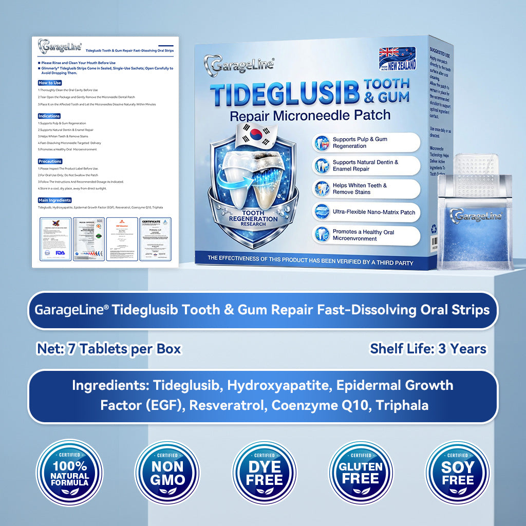 GаrаgеLіnе® 🇳🇿🦷 Tideglusib Fast‑Dissolving Tooth & Gum Repair Oral Strips 😁 (Supports tooth repair and helps relieve gum discomfort and other common oral concerns)