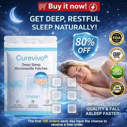 Curevivo® |🐑 Next-Gen Microneedle Sleep Patches for Deep Rest（🌼🌿Natural sleep aid with 6 mg magnesium glycinate, valerian, and L-theanine | 😴Suitable for men and women, non-addictive, supports deep sleep）